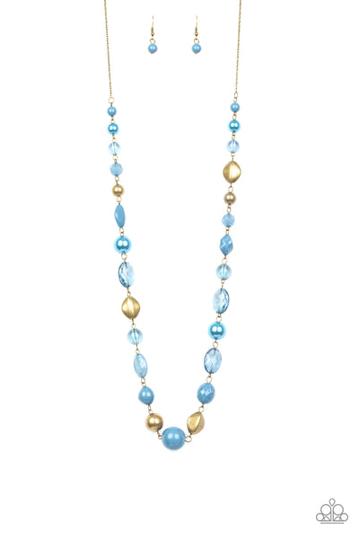 Paparazzi Accessories Secret Treasure - Blue Necklace & Earrings 