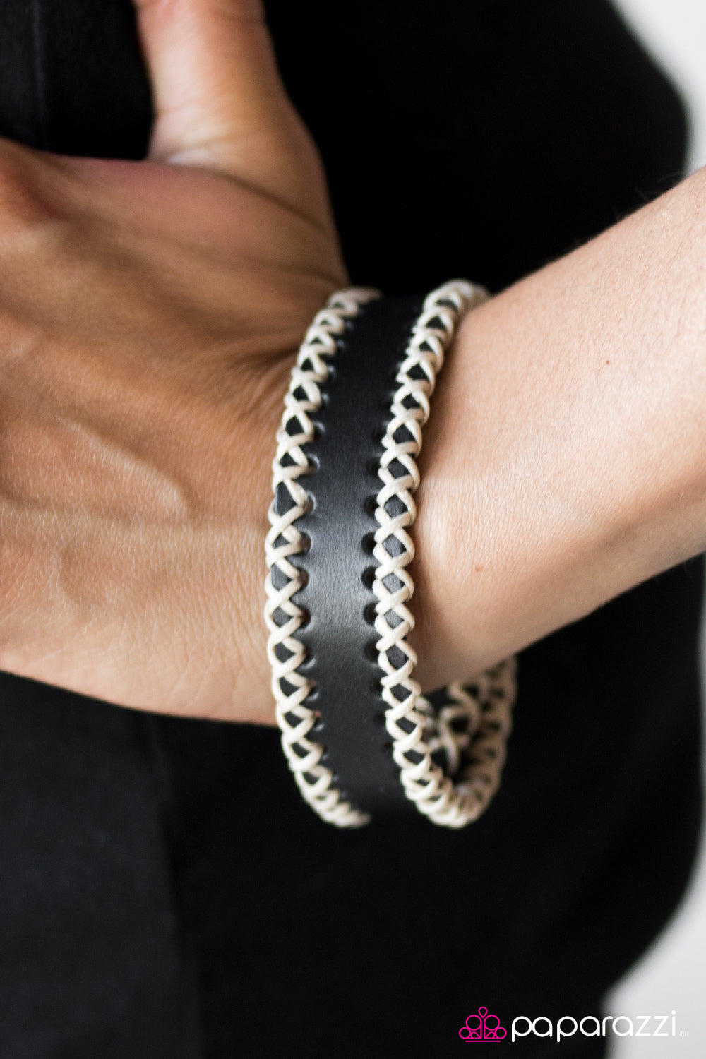 Paparazzi Accessories Stitch It Up - Black Bracelet 