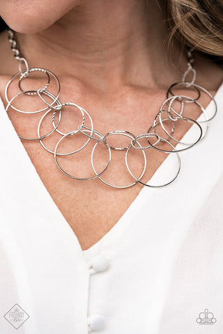 Paparazzi Accessories Circa de Couture - Silver Necklace & Earrings 