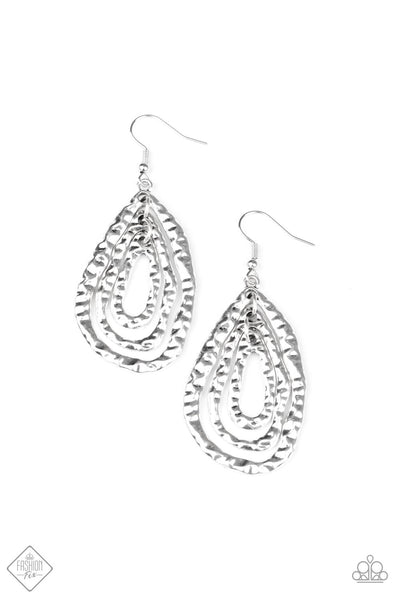 Paparazzi Accessories - Metallic Meltdown - Silver Earrings