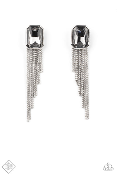 Paparazzi Accessories Save for a REIGNy Day - Silver Earrings 