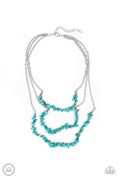 Paparazzi Accessories Eco Goddess - Blue Necklace & Earrings 