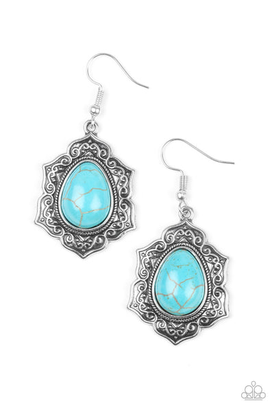 Paparazzi Accessories So Santa Fe - Blue Earrings 