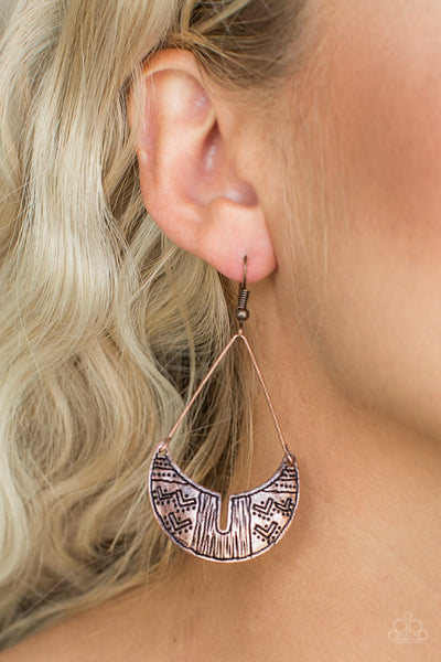 Paparazzi Accessories Trading Post Trending - Copper Earrings 