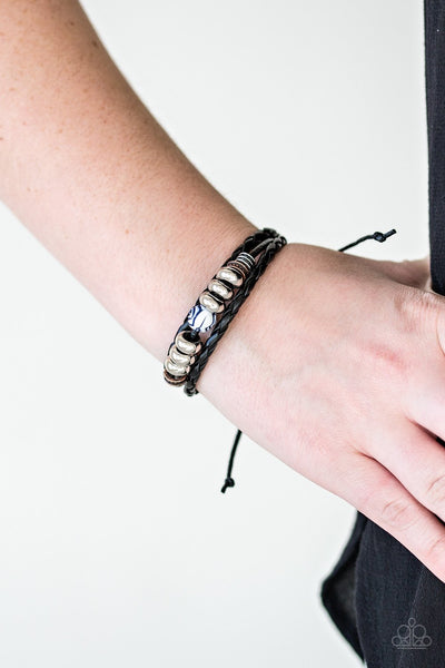 Paparazzi Accessories - Fearless Forester - Black Bracelet 