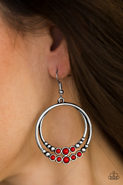 Paparazzi Accessories Spiraling Serenity - Red Earrings 