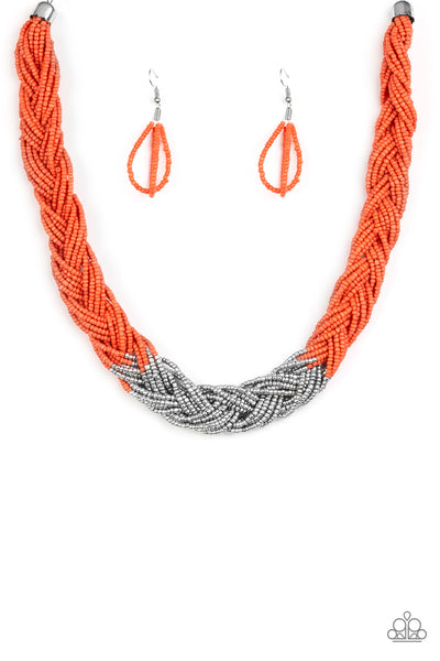 Paparazzi Accessories Brazilian Brilliance - Orange & Earrings 