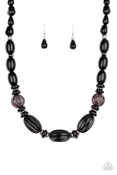 Paparazzi Accessories High Alert - Black Necklace & Earrings 