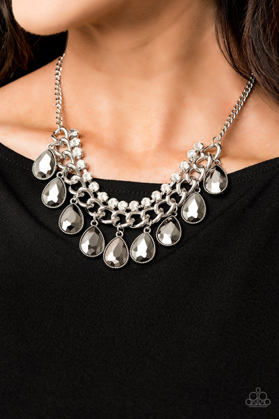 Paparazzi Accessories All Toget-HEIR Now - Silver Necklace & Earrings 