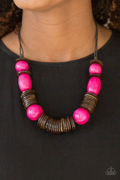 Paparazzi Accessories You Better BELIZE It! - Pink Necklace & Earrings 