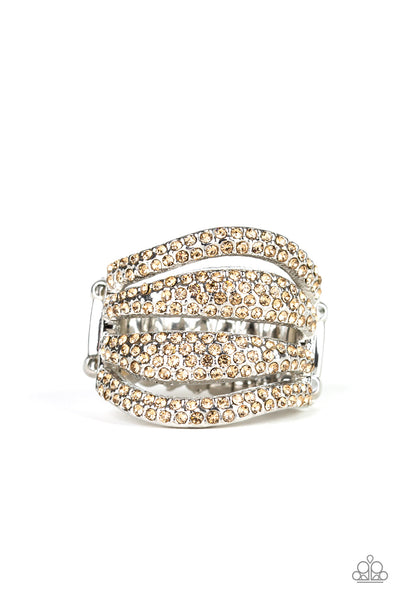 Paparazzi Accessories Roll Out The Diamonds - Brown Ring