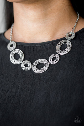 Paparazzi Accessories Basically Baltic - Silver Necklace & Earrings 