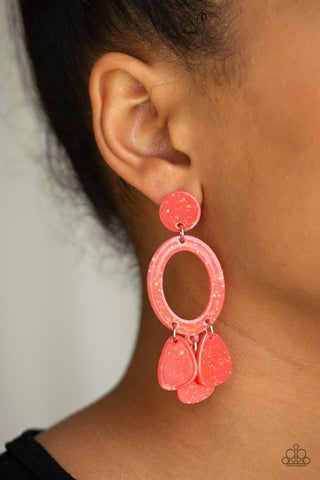 Paparazzi Accessories Sparkling Shores - Orange Earrings 