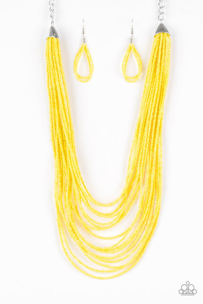 Paparazzi Accessories The Bead Scene - Yellow Necklace & Earrings 