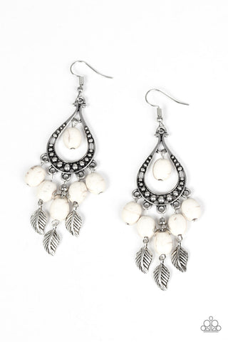 Paparazzi Accessories Western Wanderlust - White Earrings 