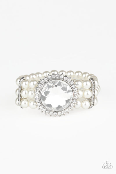 Paparazzi Accessories Speechless Sparkle - White Bracelet 