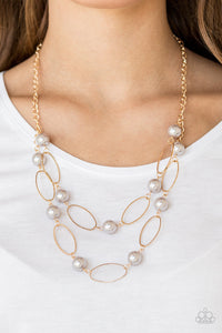 Paparazzi Accessories Best Of Both POSH-ible Worlds - Silver Gold Necklace & Earrings 
