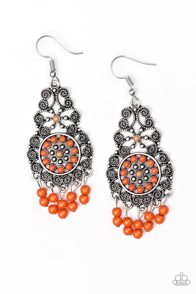 Paparazzi Accessories Courageously Congo - Orange Earrings 