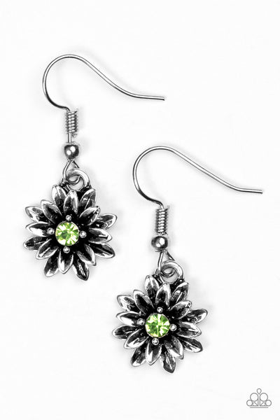 Paparazzi Accessories Diamonds and Daisies - Green Earrings