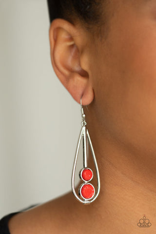 Paparazzi Accessories Natural Nova - Red Earrings 