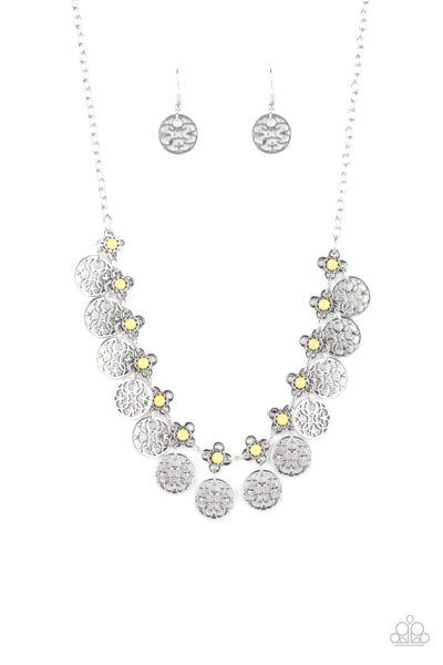 Paparazzi Accessories Mandala Movement - Yellow Necklace & Earrings 