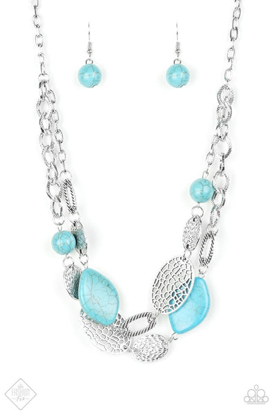 Paparazzi Accessories Second Nature - Blue Necklace & Earrings 