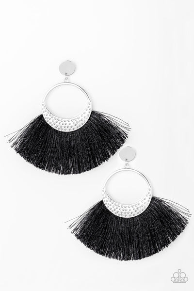 Paparazzi Accessories Spartan Spirit - Black Earrings 