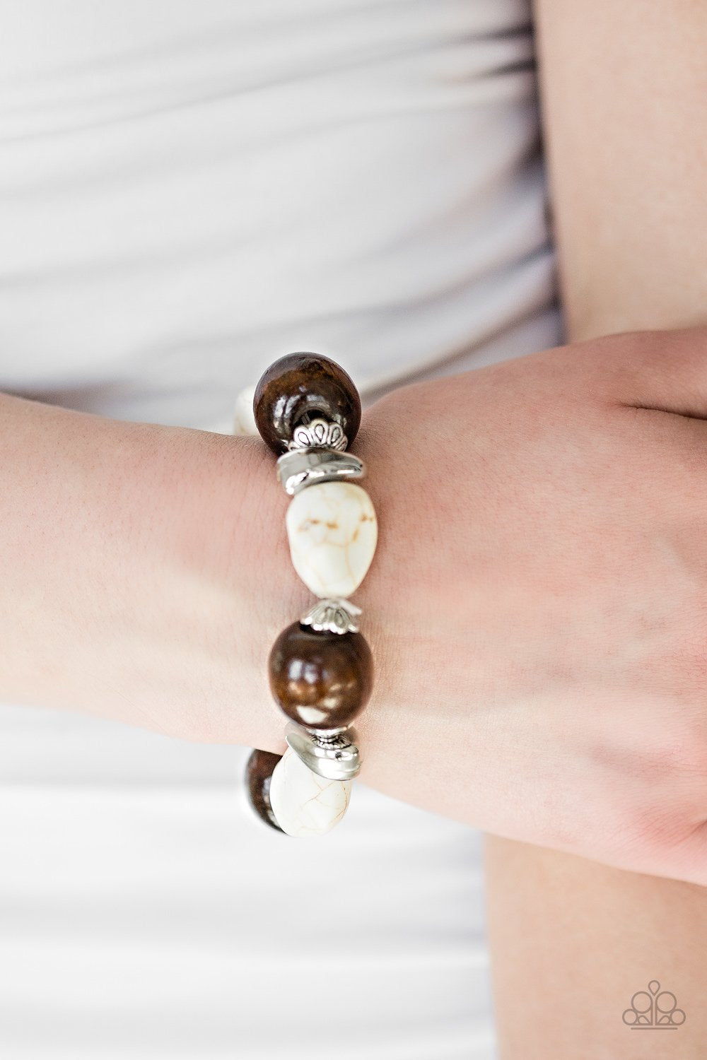 Paparazzi Accessories Gorgeously Grounded Brown Bracelet 