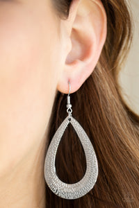 Paparazzi Accessories Straight Up Shimmer - Silver Earrings 