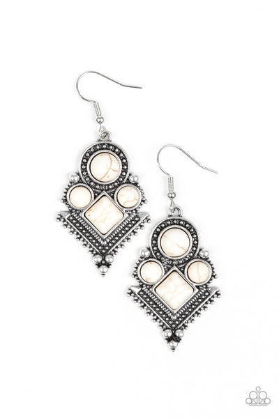 Paparazzi Accessories So Sonoran - White Earrings 