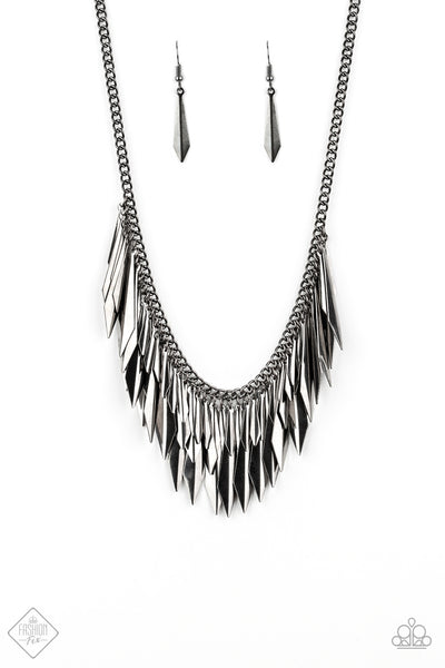 Paparazzi Accessories The Thrill-Seeker Black Necklace & Earrings 