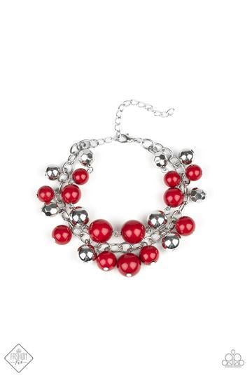 Paparazzi Accessories Party Posh - Red Bracelet 