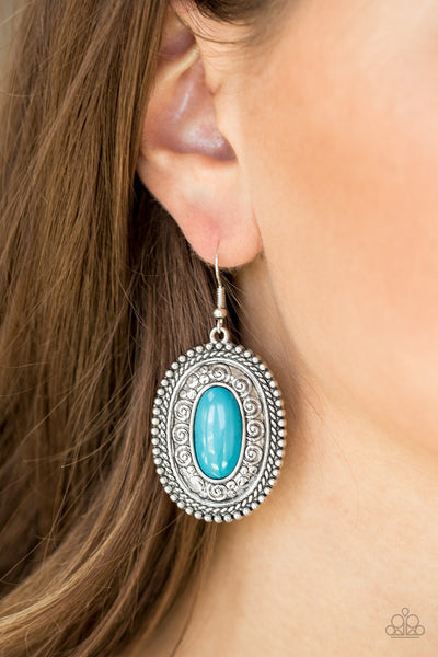 Paparazzi Accessories Haute Hacienda - Blue Earrings 