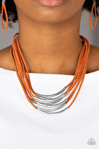 Paparazzi Accessories Walk The WALKABOUT - Orange Necklace & Earrings 