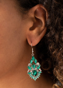 Paparazzi Accessories Ice Castle Couture - Green Earrings 