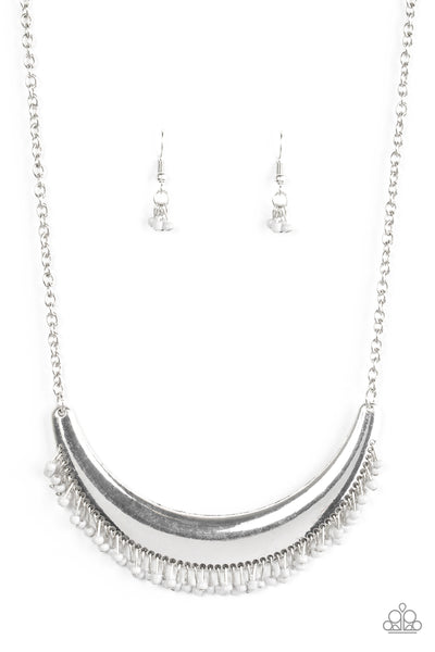 Paparazzi Accessories Fringe Out - Silver Necklace & Earrings 