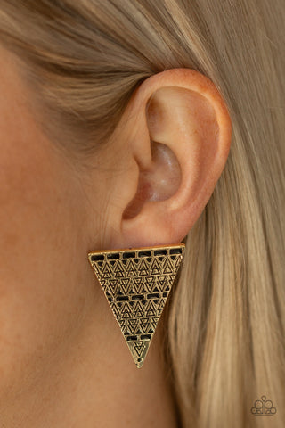 Paparazzi Accessories Terra Tricolor - Brass Earrings 