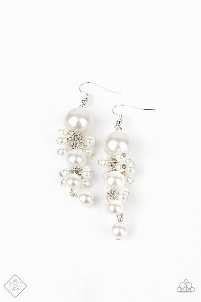 Paparazzi Accessories Ageless Applique - White Earrings 