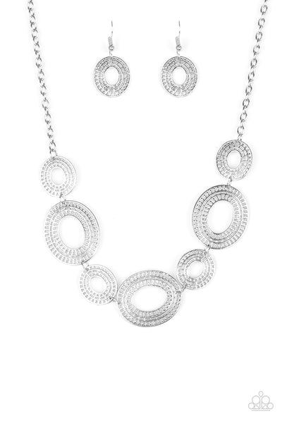Paparazzi Accessories Basically Baltic - Silver Necklace & Earrings 