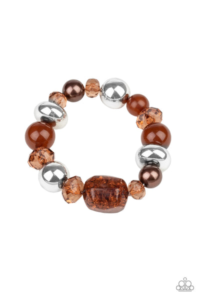 Paparazzi Accessories Ice Ice-Breaker - Brown Bracelet 