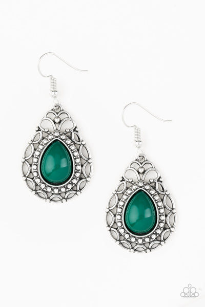 Paparazzi Accessories Flirty Finesse - Green Earrings 