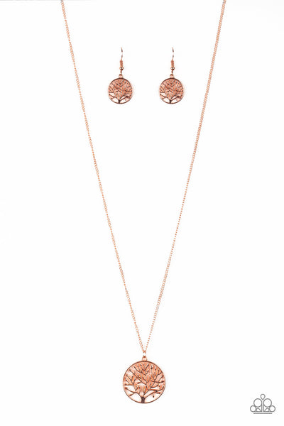 Paparazzi Accessories Save The Trees - Copper Necklace & Earrings 