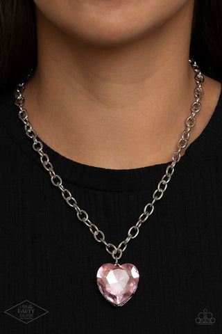 Paparazzi Accessories Flirtatiously Flashy - Pink Necklace & Earrings 