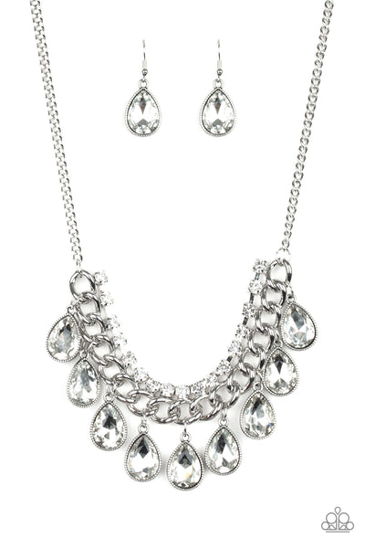 Paparazzi Accessories All Toget-HEIR Now - White Necklace & Earrings 