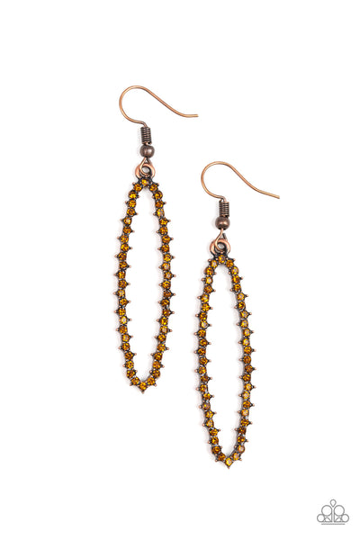 Paparazzi Accessories A Little GLOW-mance - Copper Earrings 