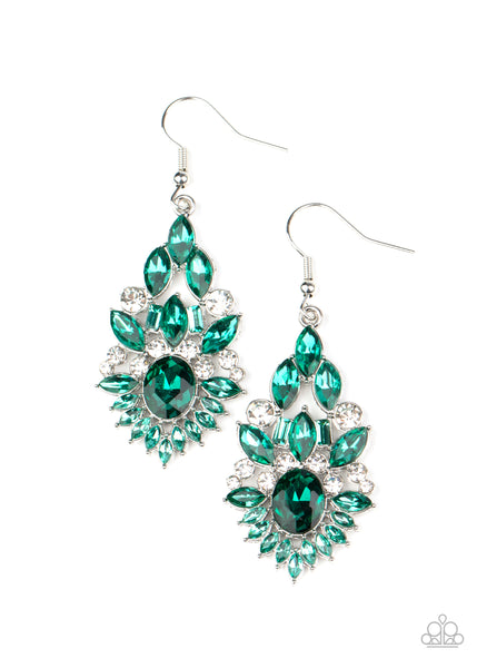 Paparazzi Accessories Ice Castle Couture - Green Earrings 