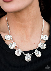 Paparazzi Accessories GLOW-Getter Glamour - White Necklace & Earrings 