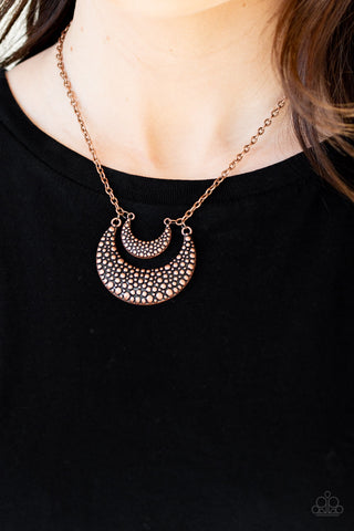 Paparazzi Accessories Get Well MOON - Copper Necklace & Earrings 