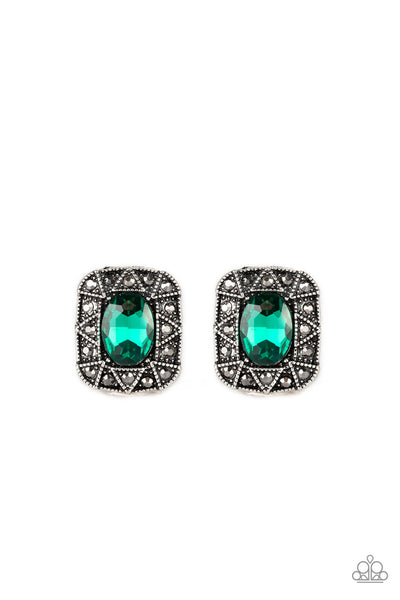 Paparazzi Accessories Young Money - Green Post Earrings 