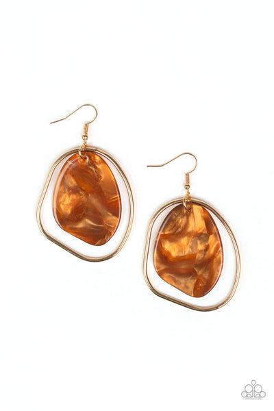 Paparazzi Accessories HAUTE Toddy - Brown Earrings 